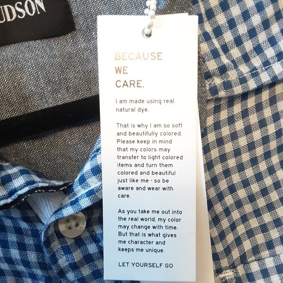 Hudson's Men's New! Saint Blue & White Checked Short Sleeve Button Shirt, Sm - Picture 14 of 16